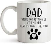 YouNique Designs Dog Dad Mug, 11 Ounces, White, Dog Dad Gifts