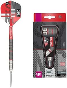 Target Darts Unisex Sync 90% Tungsten Swiss Point Set Steel Tip Darts, Red, Silver and Black, 23G UK