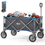 Portal Festival Camping Trolley Cart with Wheels Folding Garden Beach Wagon Foldable Pull along Trolley 100KG Trailer Collapsible with Removable Fabric for Picnic Transport Outdoor