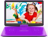 DBPOWER 17.9" Portable DVD Player with 15.6" Large HD Swivel Screen, 6 Hour Rechargeable Battery, Support DVD/CD/USB/SD Card and Others Multiple Disc Formats, Sync TV, High Volume Speaker, Purple