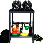 OGODU Adjustable Dumbbell Stand Canada, 500/600/800 LB Heavy Duty Steel Dumbbell Storage Rack, Multi-Functional Fitness Equipment Rack for Home/Garage Gym, Compatible with Adjustable Weights & Kettlebells | Étagère pour haltères réglables – multi-niveaux, acier, roulettes（Double - layered Sturdy Dumbbell Storage Rack）