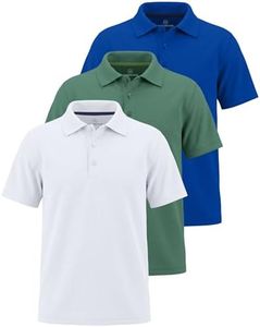 3 Pack Boys' Polo Shirts School Uniform Short Sleeve Collared Golf Kids