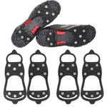 2 Pairs Crampons Spikes, Ice Cleats Non Slip Gripper Spikes with 8 Steel Studs Traction Cleats Microspikes Grips for Boots Shoes Climbing Mountaineering Hiking Walking on Ice Snow (M Size)