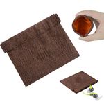 Geekria Pouch for Earbuds/Headphone Organizer Bag/Universal Headphone Protective Pouch/Pocket Earphone Case/Coin Purse Change Holder/Portable Travel Bag (Brown)