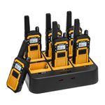 Retevis RB648 Walkie Talkies for Adults, Heavy Duty 2 Way Radio with 6 Way Charger, IP67 Waterproof, Shock Resistant, 2000mAh, Rugged Walkie Talkie for Jobsites Industrials (6Pcs, Yellow)
