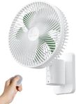 Portable Wall Mounted Oscillating Fan with Remote Control and Timer, 4 Speeds, Included Adapter, 8.5 Inch, 180 Degree Adjustable Tilt, High Velocity, Quiet, for Bedroom Home Kitchen Gym Basement