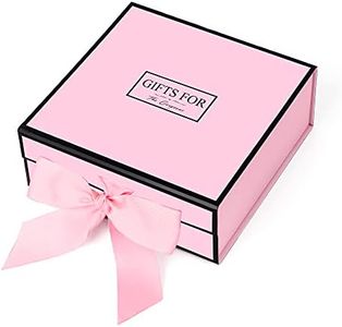 JiaWei Small Gift Box, Gift Box with Lids and Magnetic Closure, Luxury Gift Box with Ribbon, Bridesmaid Proposal Box, Sturdy Storage Box, Folding Gift Boxes for Presents, Weddings, Birthday-Pink