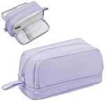 Large Pencil Case, Aesthetic Pencil Cases with Zipper Compartments, Cute Pencil Pouch for Adult Kids, Special Pen Case Stationary Supplies for School (Purple)