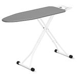 Hibtn Ironing Board, 110 x 30cm - T Leg Design Folding Non Slip Adjustable Height 85-92cm Lightweight Iron Board Rack, Gray