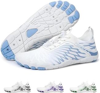 Hike Footwear HF Barefoot Shoes,Breathable Wide Toe Box Shoe Men Women, Non - Slip, Minimalist Athletic Footwear, Walking and Daily Wear White/Blue