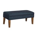 Upholstered Storage Bench Teal Chunky Textured Decorative Bedroom Living Room Bed Bench (Navy)