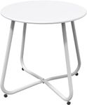 Grand patio Outdoor Side Table 18-inch Round End Table Accent Table for Bistro Balcony Apartment White