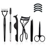 Eyelash Comb Lashes Curler, EBANKU 7Pcs Eyebrow Brush Comb Eyelashes Separator Tool Double Ended Professional Eye Brow Spoolie Brush for Makeup Grooming