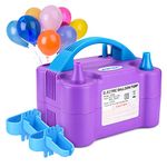 Electric Air Balloon Pump, AGPtEK Portable Dual Nozzle Inflator/Blower for Party Decoration Purple