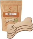 Wildfang Leather Bones for Dogs - Long Lasting Dog Chew Stick, Leather Chew Toys for Dogs, Leather Dog Toys, Leather Dog Chews, Leather Dog Bones, Leather Dog Toys For Aggressive chewers, M - Set of 3