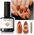 Modelones Fall Gel Nail Polish, 15 ML Cat Eye Gel Polish Holographic 9D Cat Eye Glitter Orange Gel Polish Fall Nail Polish with Magnet Soak Off Led Mani Nail Art Gel DIY Salon Gift