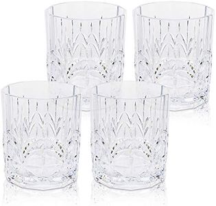 BELLAFORTE Shatterproof Tritan Plastic Short Tumbler Glasses, Set of 4, 385ml - Myrtle Beach Plastic Drinking Glasses - Unbreakable Glass Tumbler for Indoor & Outdoor Use - BPA Free - Clear