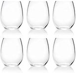 18-ounce Acrylic Glassses Stemless Wine Glasses, set of 6 Clear - Unbreakable, Dishwasher Safe, BPA Free…