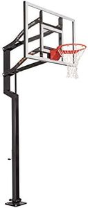 Goalsetter Contender In Ground Adjustable Basketball System with 54-Inch Glass Backboard and Flex Rim, Black (SS44554G3W)