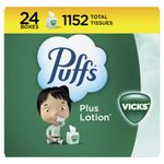 Puffs Plus Lotion With The Scent Of Vicks Facial Tissues, 24 Cube Boxes (48 Tissues per Box) by Puffs