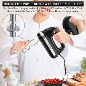 BAIGELONG 300W Hand Mixer – Black Electric Kitchen Mixer