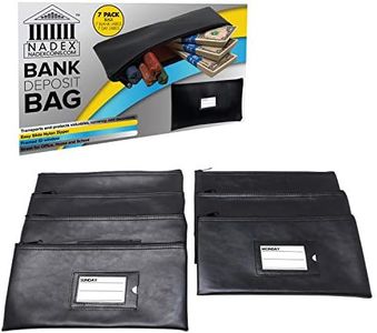 7 Days Bank Deposit Cash and Coin Pouches with Zipper Closure, Each Money Bag with Blank Card and Card for Each Day of The Week, Black