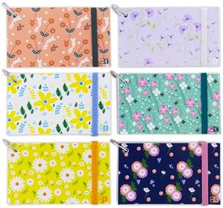 BAZIC Products Index Cards 3x5 Inches, Index Cards with Ring, Cute Floral Poly Cover, White Ruled, 100 Count, Flash Cards Notecards for Studying Learning Student School College Office, 24-Pack