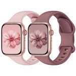 Yoohoo 2 Pack Sport Strap Compatible with Apple Watch Straps 44mm 45mm 46mm 49mm 42mm(Series 3/2/1) Women Men, Upgraded Soft Silicone WatchBands for iWatch Series 10 9 8 7 6 5 4 3 2 1 SE Ultra/Ultra 2