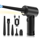 SULIVES Compressed Air Cleaner for PC - Electric Air Duster, High-Power Keyboard Cleaner with LED Light, 3-Speed Rechargeable Compressed Air Blower for Laptop, Car & Home Cleaning