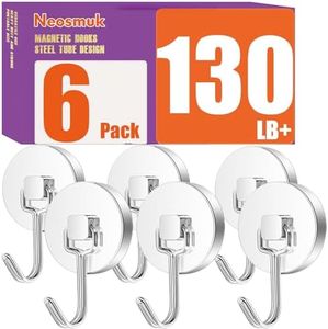 Neosmuk Magnetic Hooks, Cruise Ship Essentials, 130lb+ Swing Swivel Heavy Duty Magnetic Hooks for Cruise Cabins, Refrigerator, Grill, Hanging, and Travel,Extra Strong Must-Haves, Silver.