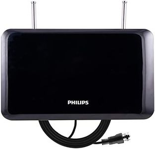 Philips Indoor TV Antenna, Perfect Home Decor, Digital, HDTV Antenna, Smart TV Compatible, 4K 1080P VHF UHF, 6Ft Coaxial Cable, Dipoles, Black, SDV1227B/27