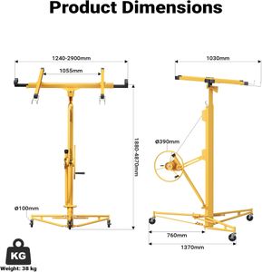 XPOtool Drywall Lift – Adjustable Panel Hoist, 68kg Capacity