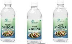 La Nature's Distilled White Vinegar Versatile Cooking Aid Natural Cleaner Best For Salad Dressing&Cooking Helps In Digestion Boost Immunity With 5% Acidity Pack Of 500 Ml X 3