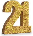 21st Birthday Decorations for Men and Women,Gold 21 Birthday Party Decoration,Glod Glitter 21 Number Birthday Centerpieces for Table Decorations,21st Table Topper Decor