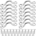 Cisolen 15 Pieces Pad Eye Strap Kayak Deck Loops Secure Anchors Point Stainless Steel Tie Down Eye Hook Boat Loop Hooks Kayak Pad Eye with Screws