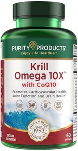 Krill Omega 10X More EPA & DHA with CoQ10 Super Formula from Purity Products. 60 Soft GELS