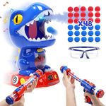 EagleStone Movable Dinosaur Toys for Kids 6-12, Spaying & Auto Scoring, Dino Shooting Target Game with 2 Pump Guns, 48 Foam Balls, Sound, Fun Gift for Boys & Girls, Party Favor