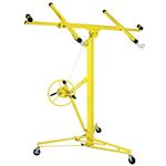 16FT Heavy Duty Drywall Lift Lifter Plaster Board Panel Hoist Jack Tool 70kg Lifting Capacity With 4" Caster Wheels Rolling Lockable Yellow