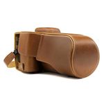 MegaGear MG1228 Ever Ready Leather Case and Strap with Battery Access for Canon EOS Rebel T7i/800D/Kiss X9i, 77D/9000D Camera - Light Brown