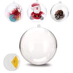 Uhat Pack 5 Transparent 4-12CM Large Empty Baubles to Fill DIY Crafts Fillable Baubles Ornament Hanging Ball for Decoration (12cm)