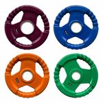 LEEWAY Color Rubber Coated Metal Integrated (50kg combo) Olympic Rubber Weight Plates 51mm|Tri-Grip Rubber Weight| Olympic Barbell Spare Gym Weight Plates for Strength Training| Olympic Weight (50 kg Set (2.5X4+5X4+7.5X4+10X4))