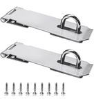 Door Hasp Lock Stainless Steel Hardware Hinge/Door Locks Hasp Latch, 4 Inch Safety Packlock Clasp Hasp Lock Latch, Extra Thick Gate Lock Hasp with Screws Brushed Finish Size-4inch (Pack of 2pcs)