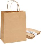 25 Pack Small Brown Paper Gift Bags with Handles Kraft Paper Gift Bags for Retail, Birthday Parties, Shopping, Versatile Craft Bags & Goodie Sacks (Brown, 16x8x21cm)