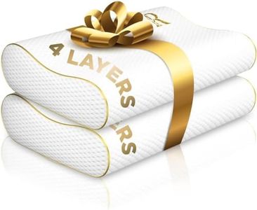 Cervical Memory Foam Pillow-(2 Pack) 4-Layer Adjustable King Size Contour Design for Side Sleepers, Neck Support & Pain Relief, Orthopedic, CertiPUR-US Certified