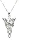 Yellow Chimes Arwen's Evenstar Necklace Lord of the rings silver Pendant for Girls and Women, Metal, Crystal