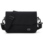 Lightweight Messenger Bag for Men,VASCHY Water Resistant Small Crossbody Casual Satchel Shoulder Bag Classic Men Purse Courier Bag Black