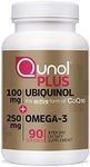 Qunol Plus Ubiquinol CoQ10 100mg with Omega 3 Fish Oil 250mg, Extra Strength Antioxidant Supplement, 90 Count