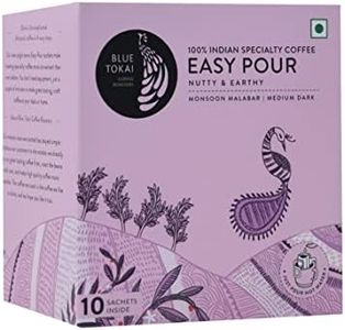 Blue Tokai Coffee Roasters Easy Pour Over Coffee Drip Bags (Medium Roast) | Monsoon Malabar | Nutty & Earthy | Pack of 10 | 100% Arabica Specialty Coffee | Ready to Brew in 2min | Just pour hot water