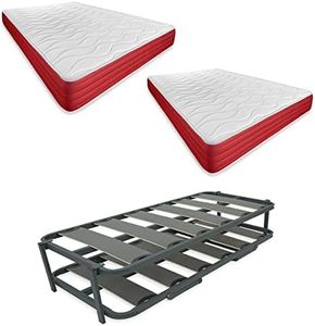 Duérmete Online Completa con 2 Colchones Lite (Cara Invierno/Verano) + Cama Nido Reforzada, Acero aleado, 90 x 190 cm