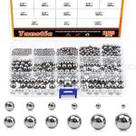 Tanstic 265Pcs 12 Size Imperial Precision 304 Stainless Steel Bearing Steel Ball Assortment 3/32’’ 1/8’’ 5/32’’ 3/16’’ 7/32’’ 1/4’’ 9/32’’ 5/16’’ 11/32’’ 3/8’’ 13/32’’ 1/2’’